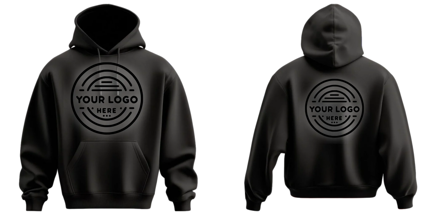 Imprint Mockup Blanks - Black Hoodie Front and Back