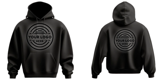Imprint Mockup Blanks - Black Hoodie Front and Back