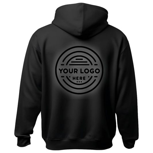 Imprint Mockup Blanks - Black Zippered Hoodie Back